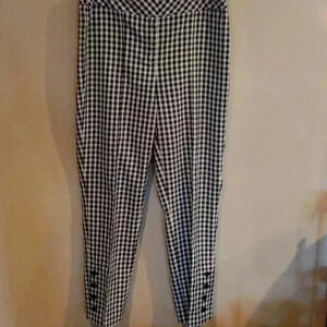 Nine West size‎ 8 pant black white check gingham unlined  lightweight